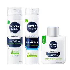 NIVEA - Pack Gel y Esmupa Afeitado+Balsamo After Shave Men