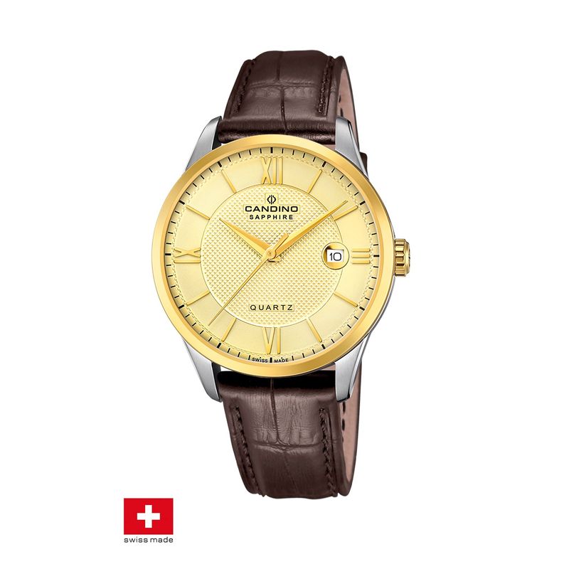 CANDINO - Reloj C4708/A Candino Swiss Dorado Hombre Couples Classic.-