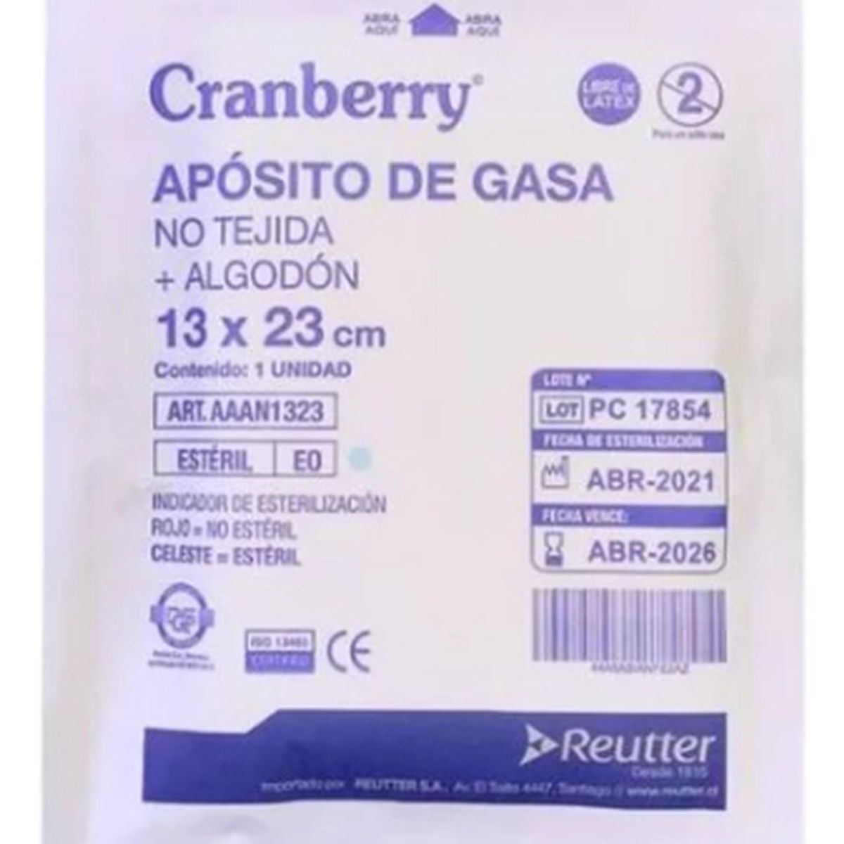 GENERICO - Apósito De Gasa No Tejida +algodón 13x23 Bolsa De 10unidades