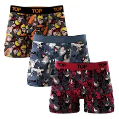 TOP - Bóxer Medio Algodón Naruto Shippuden Pack 3 C1