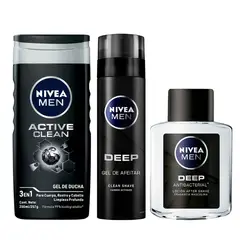 NIVEA - Pack Gel Afeitado+Locion After Shave+Gel De Ducha Men