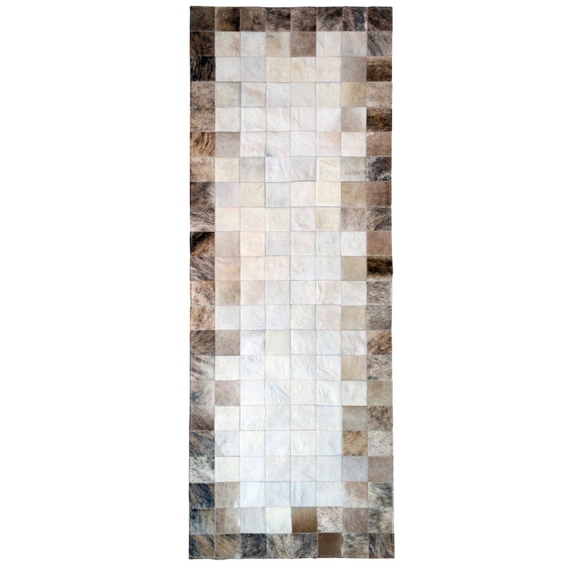 MOO HOGAR - Alfombra de Pasillo Cuero 80 X 220Cm Diseño 10X10cm