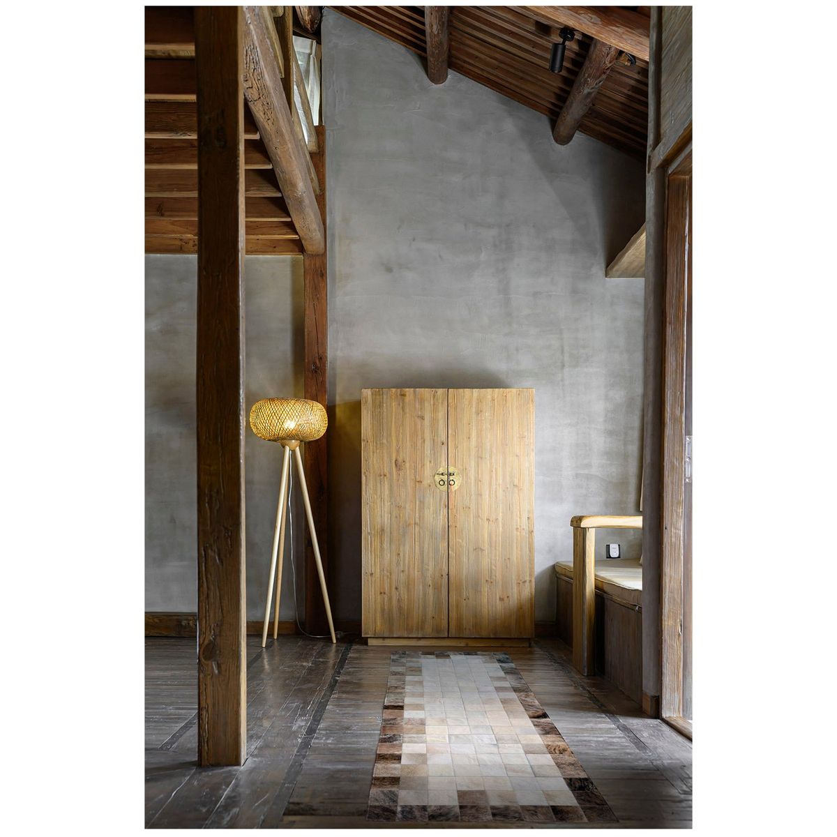 MOO HOGAR - Alfombra de Pasillo Cuero 80 X 220Cm Diseño 10X10cm