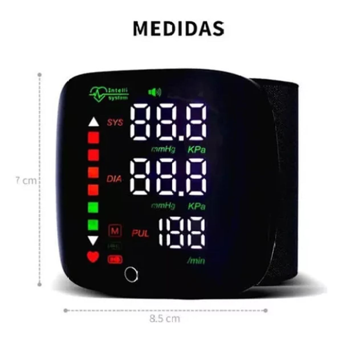 GENERICO - Monitor De Presión Arterial De Muñeca Con Voz Usb Recargable