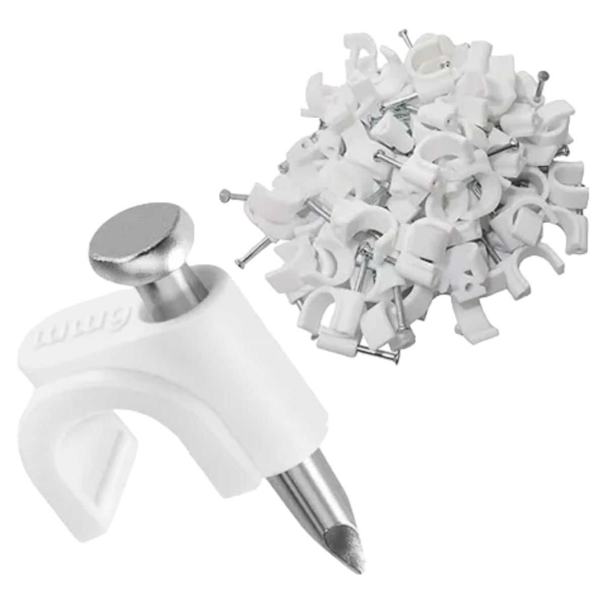 GENERICO - Grapa Con Clavo Para Fijar Cable 30 Unid Ferretoro 8mm