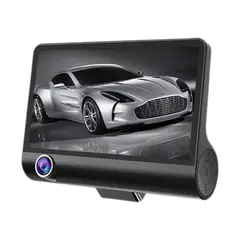 GENERICO - Cámara DVR LCD de 4" con 3 Cámaras Frontal Trasera e Interna