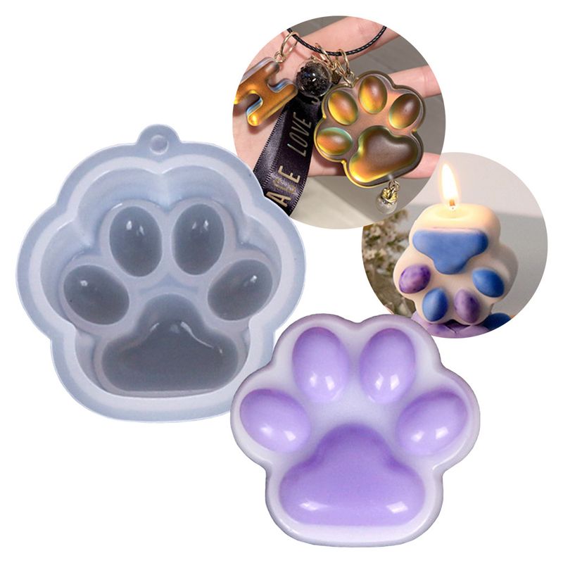 GENERICO - Molde Silicona Patita Gato Perro Llavero Diy Resina Epóxica