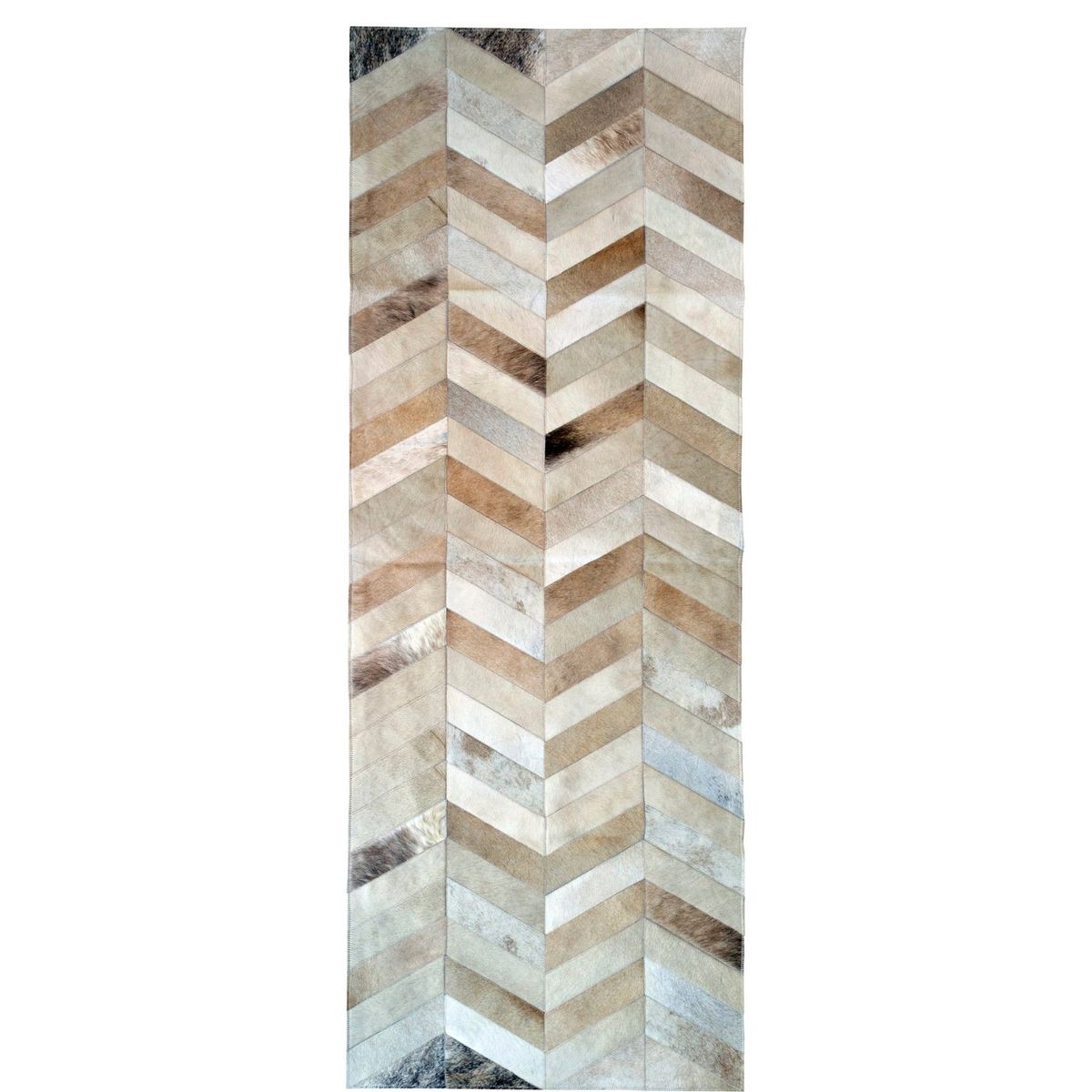MOO HOGAR - Alfombra de Pasillo Cuero 80 X 220Cm Diseño Chevron