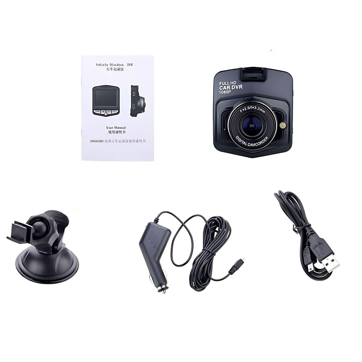 GENERICO - Cámara DVR para Vehículos con Sensor con Video Full HD 1080p