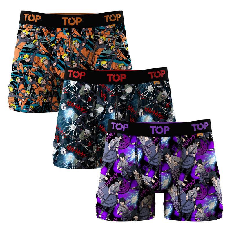 TOP - Bóxer Medio Microfibra Naruto Shippuden Pack 3 C1 Top