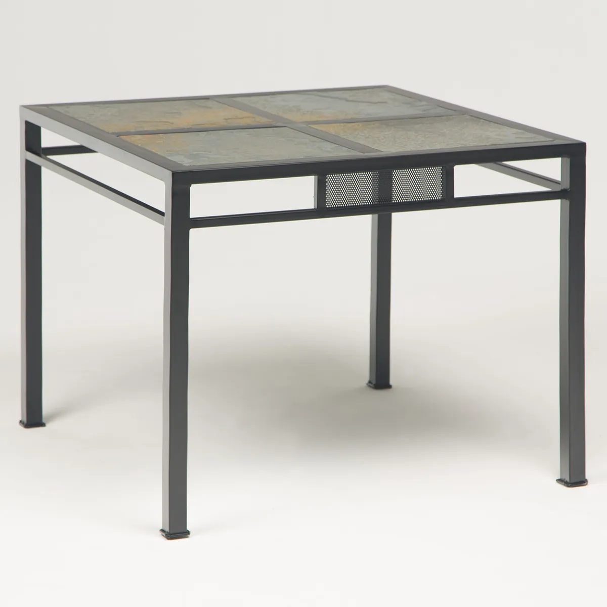 MUEBLES Y TERRAZAS - Comedor de terraza 4 personas cubierta de piedra pizarra