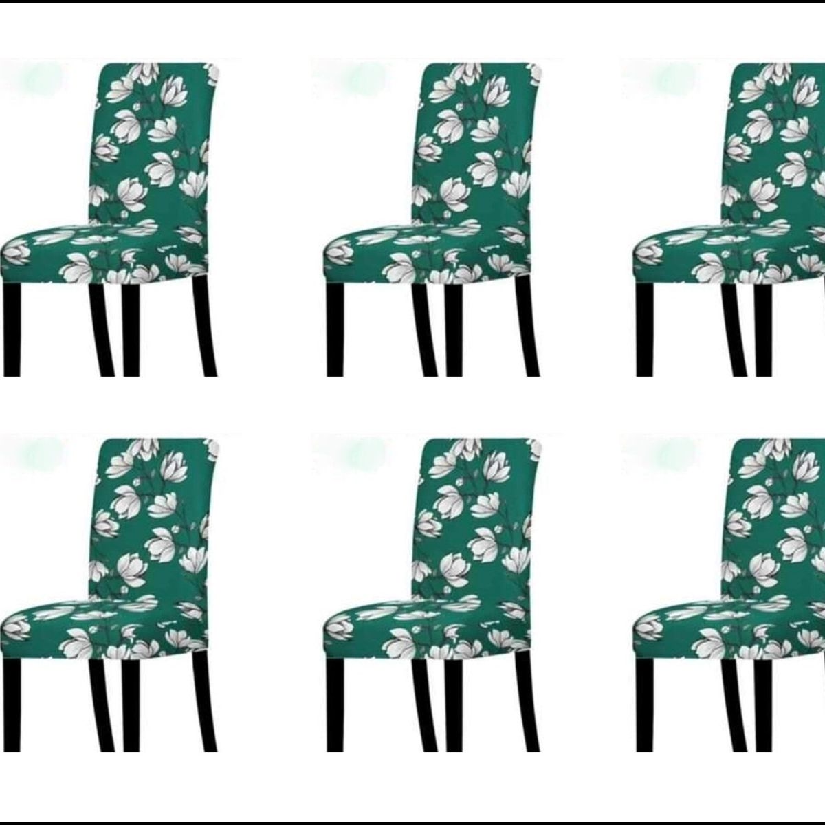 GENERICO - FUNDA ELASTICADA PARA SILLA CON DISEÑO ROSA TURQUESA SET DE 6 WYM