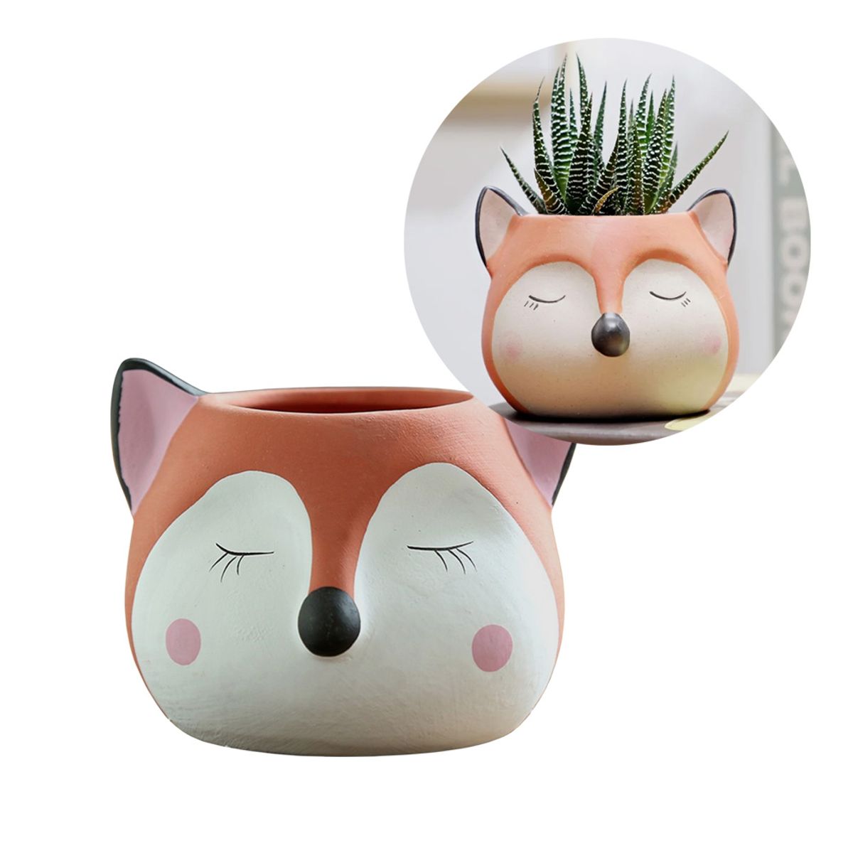 GENERICO - Maceteros Suculentas Animal Forma Zorro