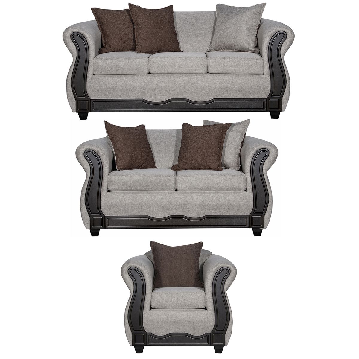 BLACK FACTORY - Juego de Living 3 2 1 Barcelona Beige.