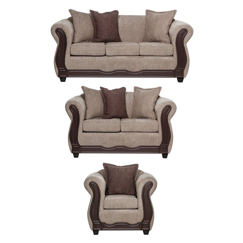 GENERICO - Juego de Living 3 2 1 Barcelona Beige.