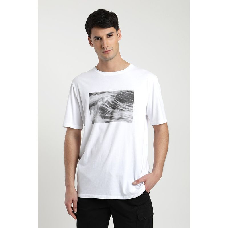 FROENS - Polera manga corta hombre Foto océano blanco - Algodón orgánico