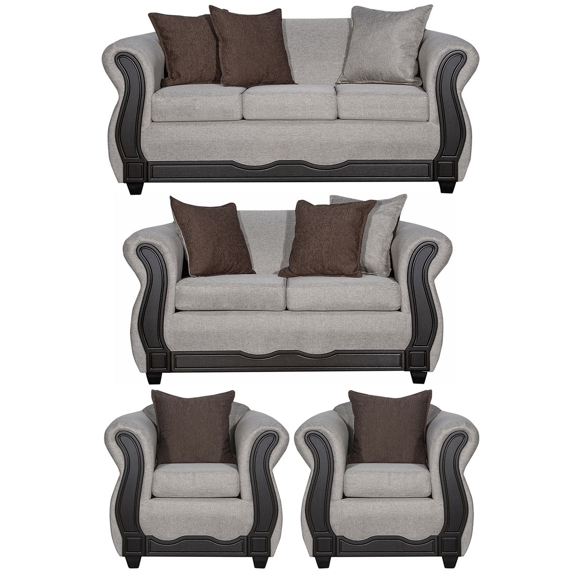 BLACK FACTORY - Juego de Living 3 2 1 1 Barcelona Beige