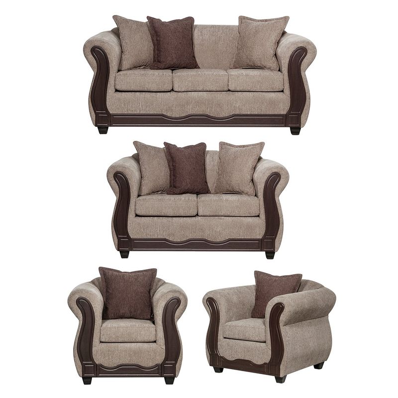 GENERICO - Juego de Living 3 2 1 1 Barcelona Beige