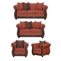 Juego de Living 3 2 1 1 Barcelona Terracota