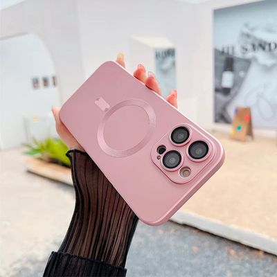 Imagen 2 del producto Carcasa Metalizada Para iPhone 13 y 14 Magnetica Rosado