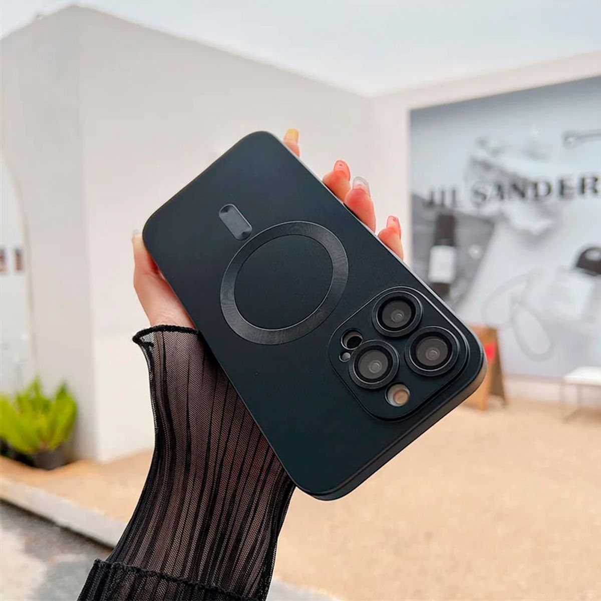 GENERICO - Carcasa Metalizada Para iPhone 15 Magnetica Negra