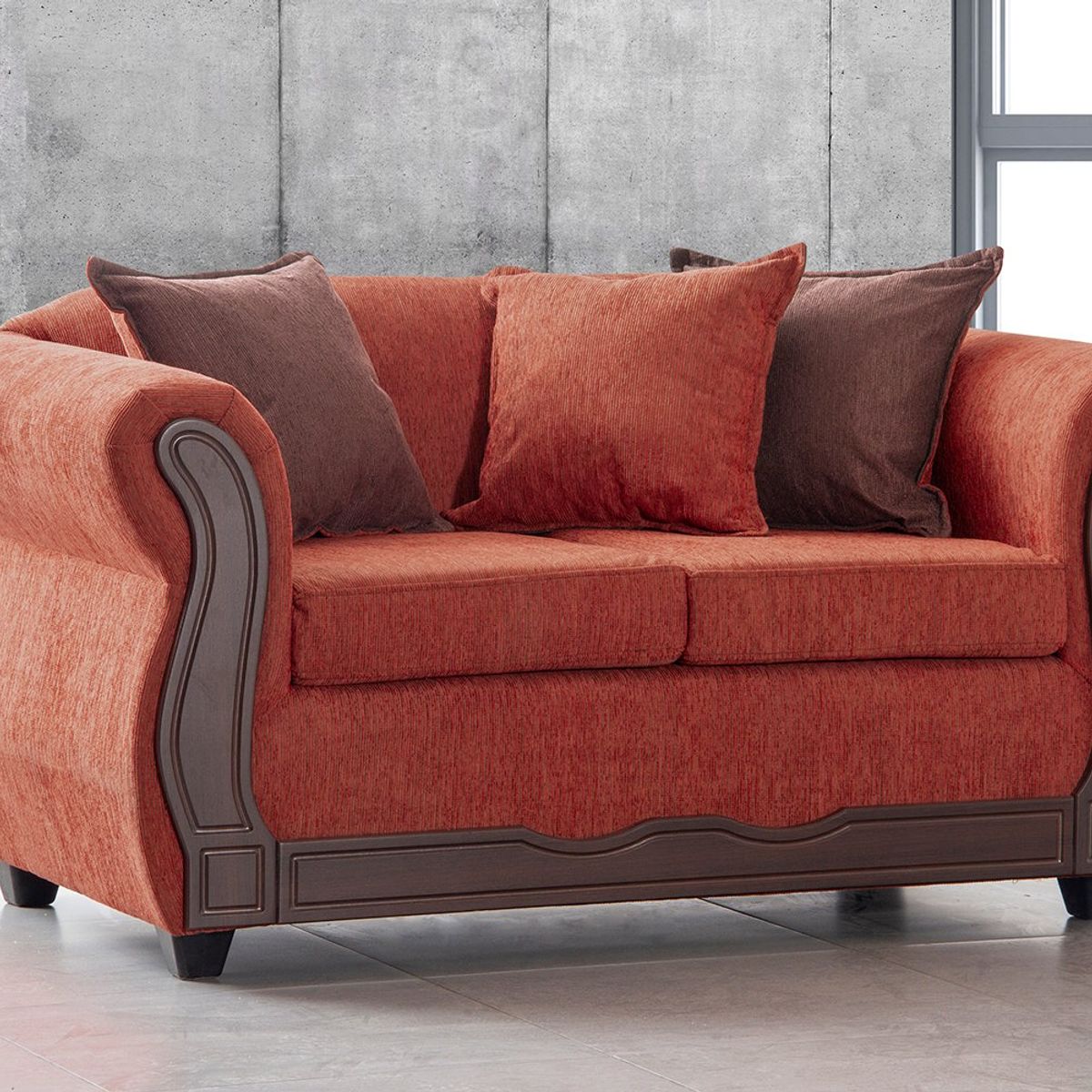 BLACK FACTORY - Sofá 2 Cuerpos Barcelona Terracota