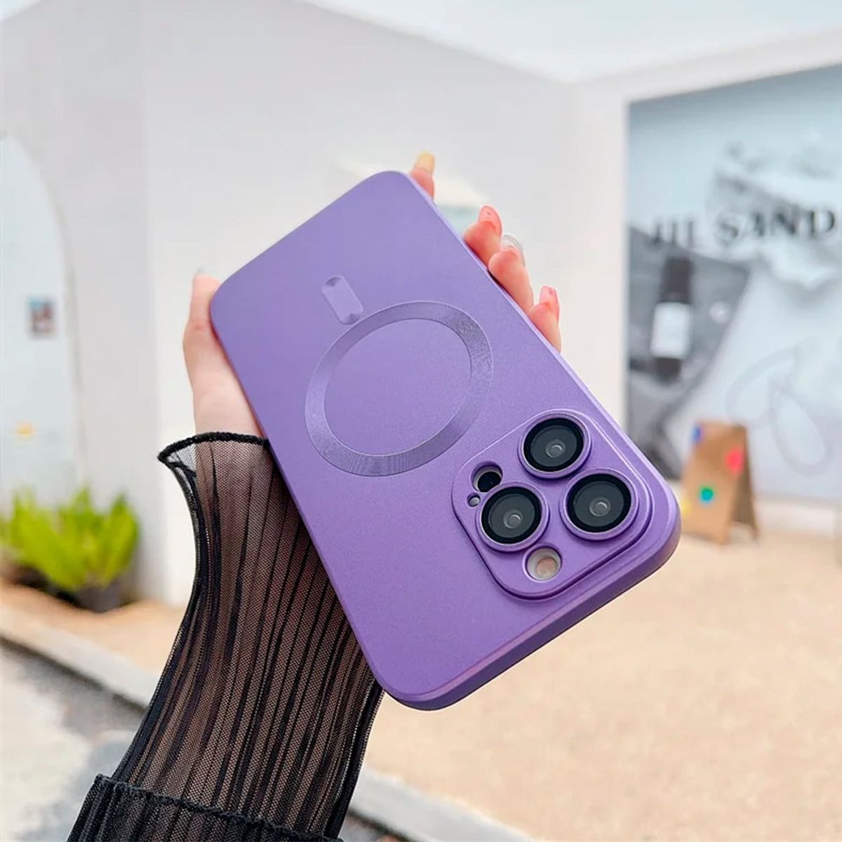 GENERICO - Carcasa Metalizada Para iPhone 15 Pro Magnetica Lila