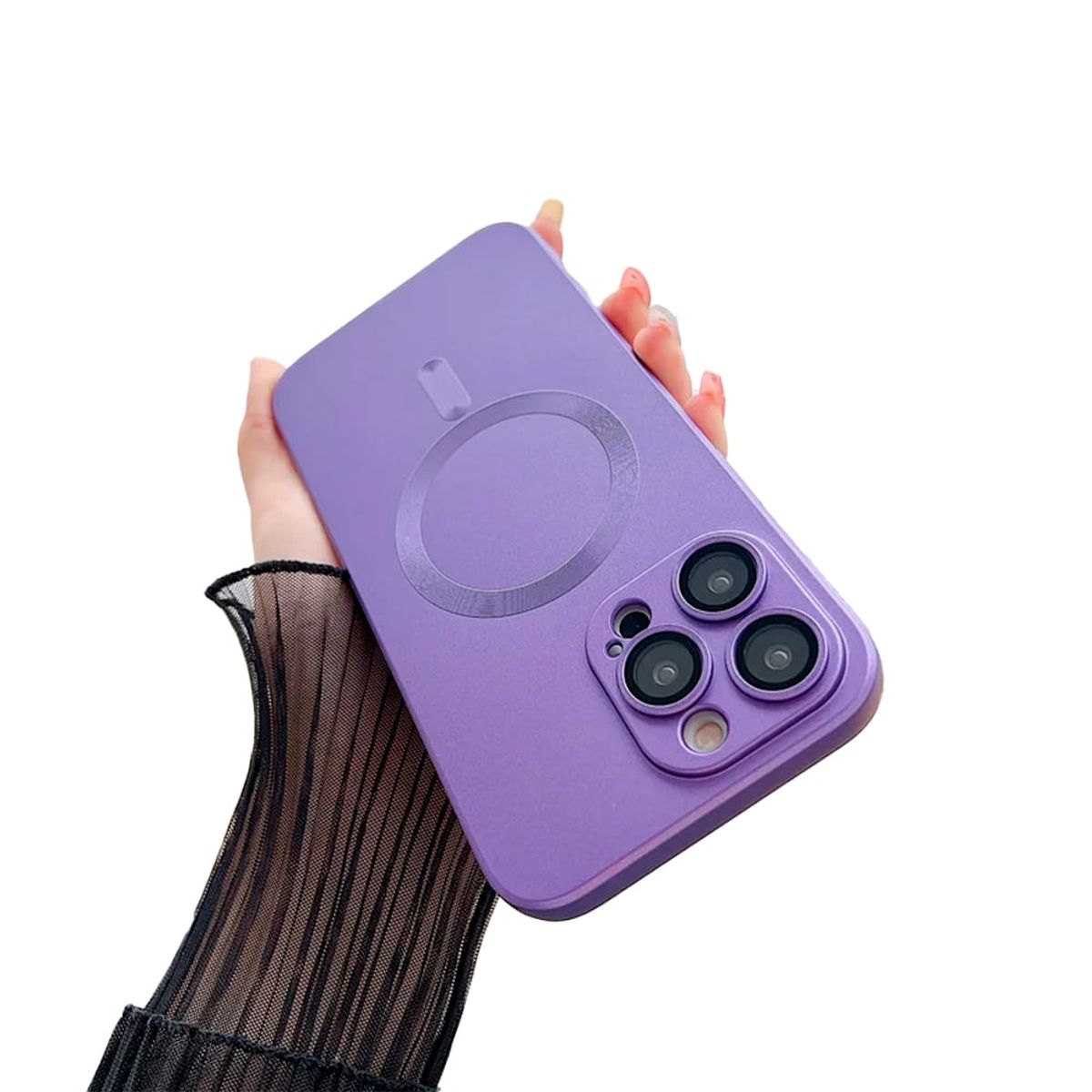 GENERICO - Carcasa Metalizada Para iPhone 15 Pro Magnetica Lila