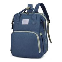 Mochila Panalera Cuna Impermeable Bebe Viaje AZUL CAMUFLAJE