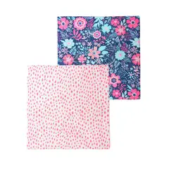 BAMBINO - Set 2 Mantita Franela Fucsia Jirafas Niña