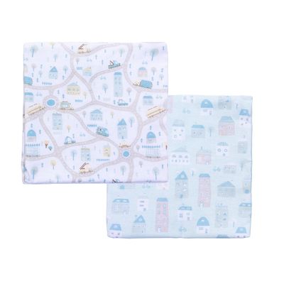 Imagen 2 del producto Set 2 Mantita Franela Celeste Ciudad Niño