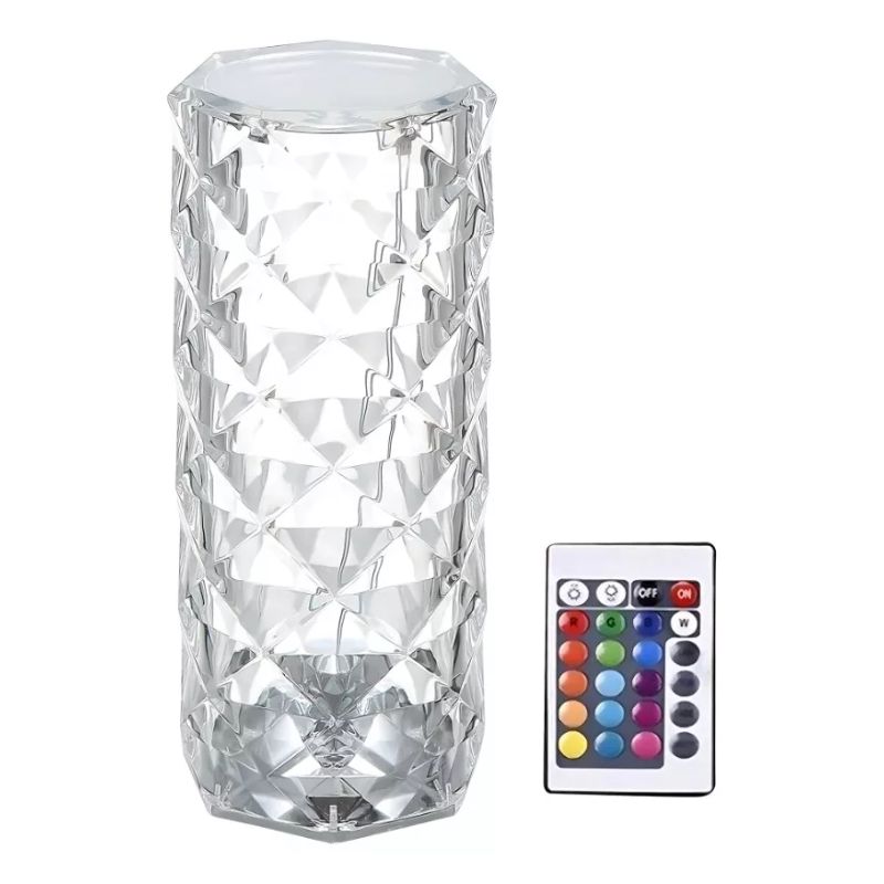 GENERICO - Lampara De Mesa Noche Touch Cristal Diamante Tactil Usb