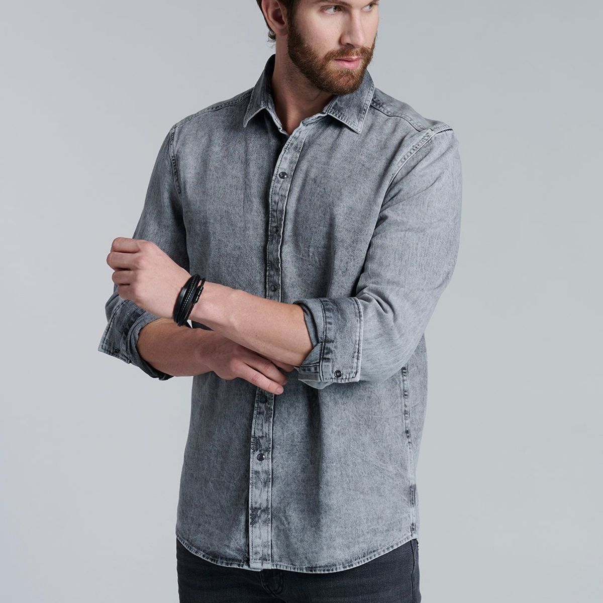FEROUCH - Camisa Denim Fj Gris Ferouch