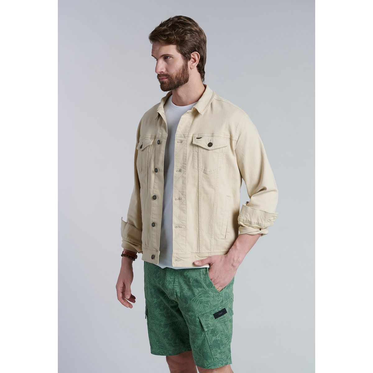 FEROUCH - Chaqueta Basica Denim Fj Beige Ferouch