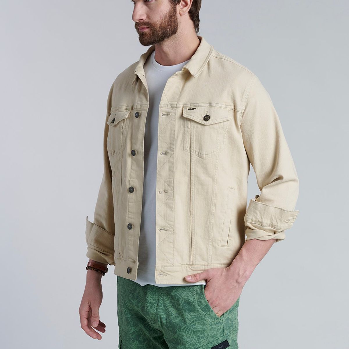 FEROUCH - Chaqueta Basica Denim Fj Beige Ferouch