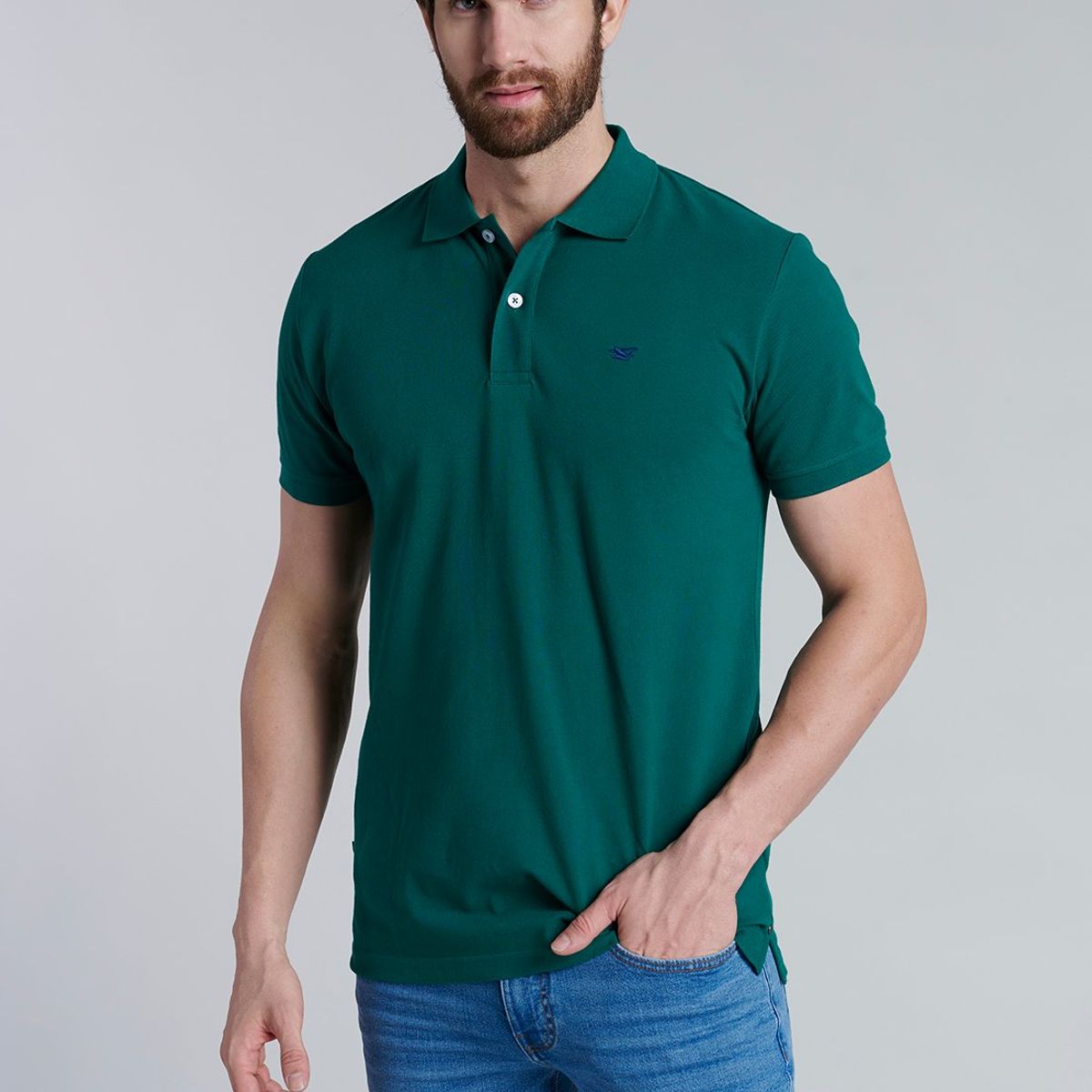 FEROUCH - Polera Basica Pique Verde Ferouch