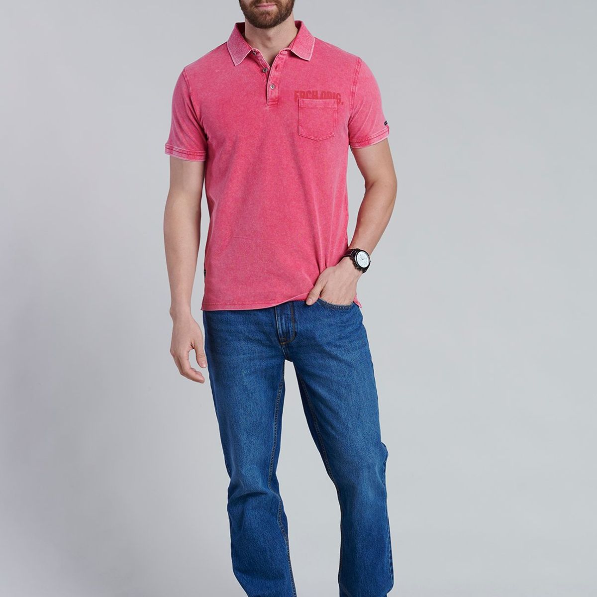 FEROUCH - Polera Polo Hawai Rojo Ferouch