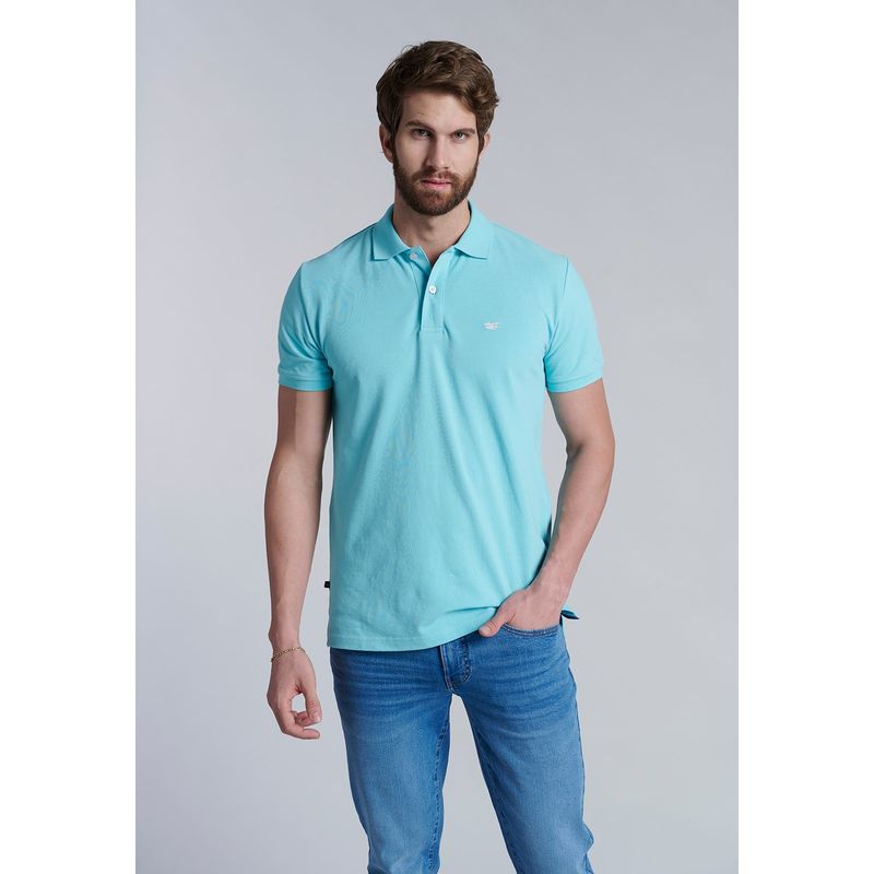 FEROUCH - Polera Basica Pique Azul Ferouch
