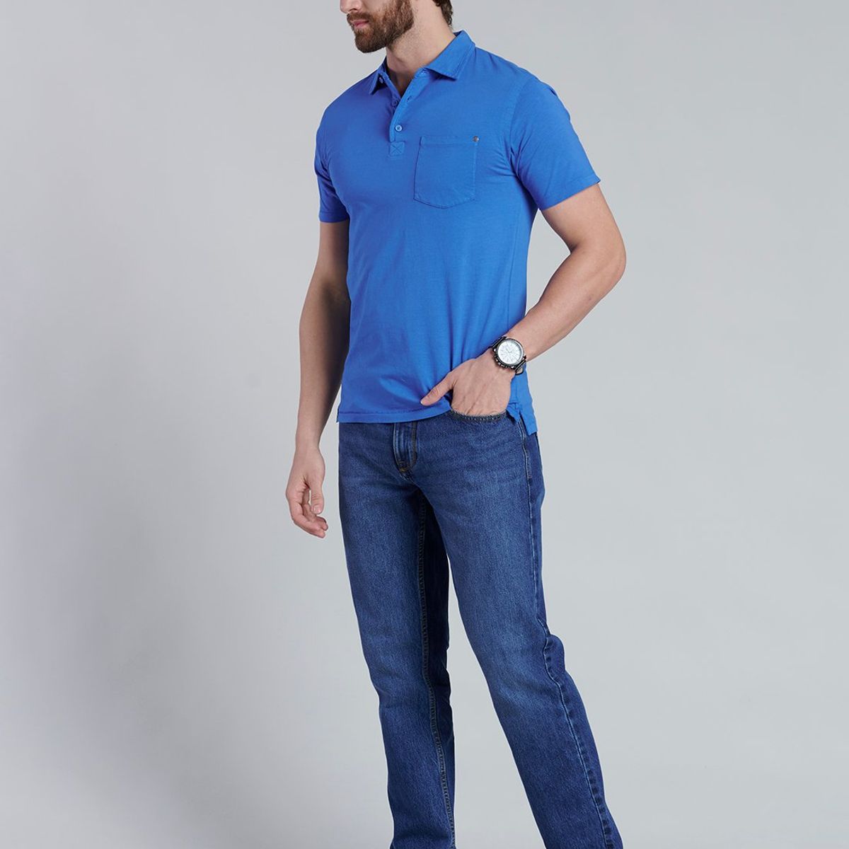 FEROUCH - Polera Polo Orlando Celeste Ferouch