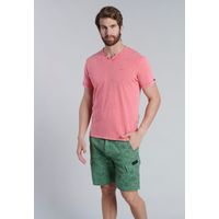 Polera Henley Oregon Rojo