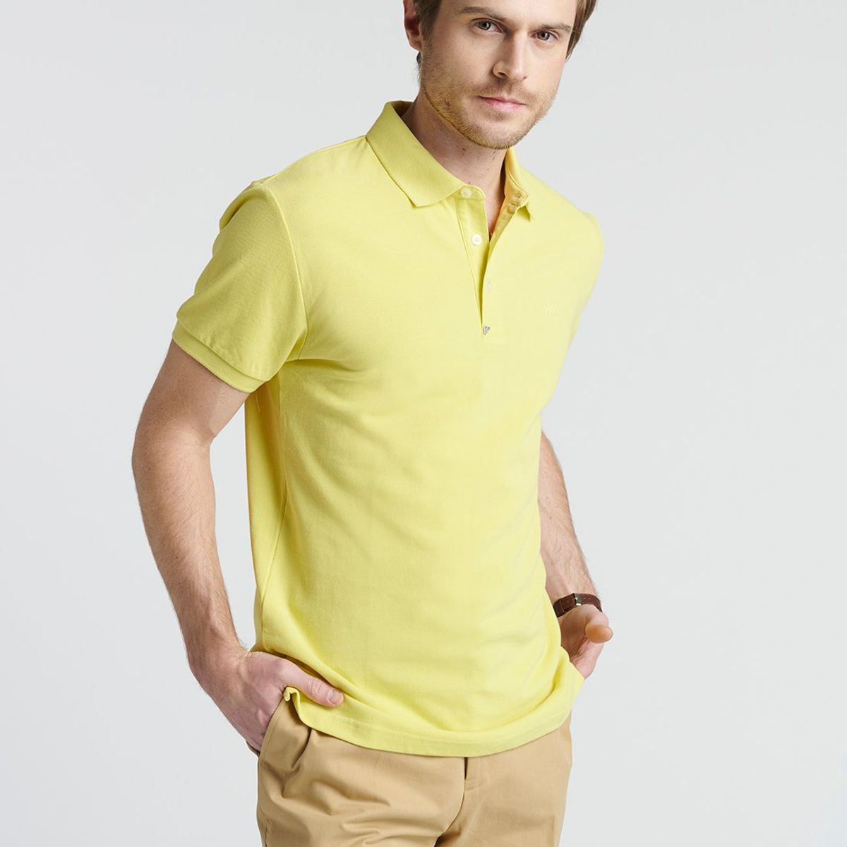 NEW MAN - Polo Comillas Amarillo New Man