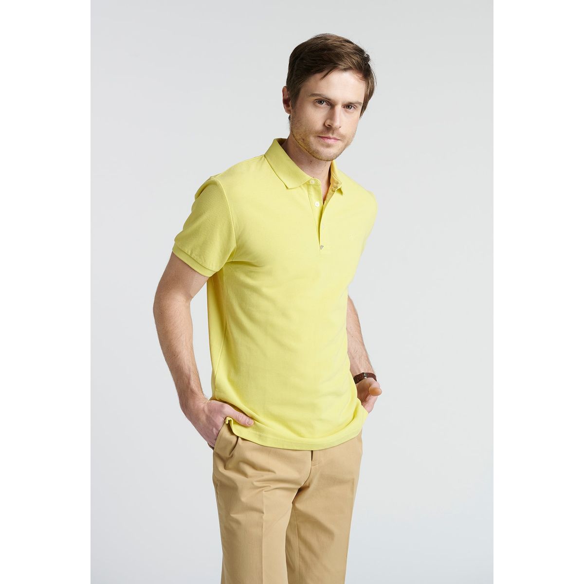NEW MAN - Polo Comillas Amarillo New Man