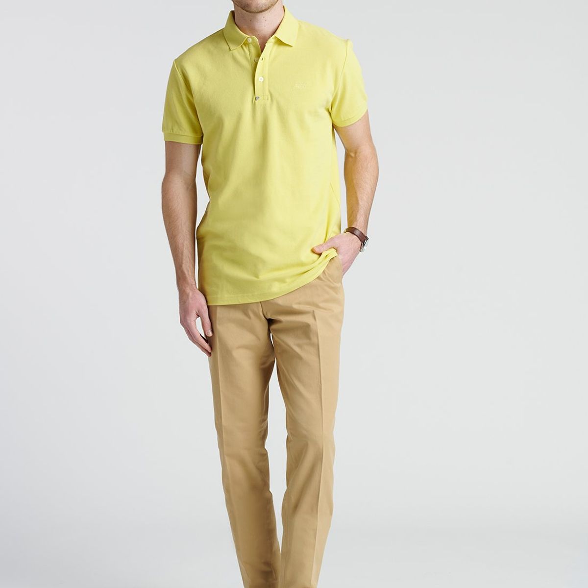 NEW MAN - Polo Comillas Amarillo New Man