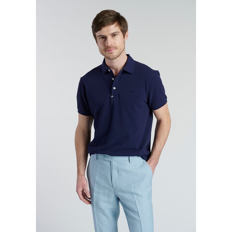 NEW MAN - Polo Comillas Azul New Man