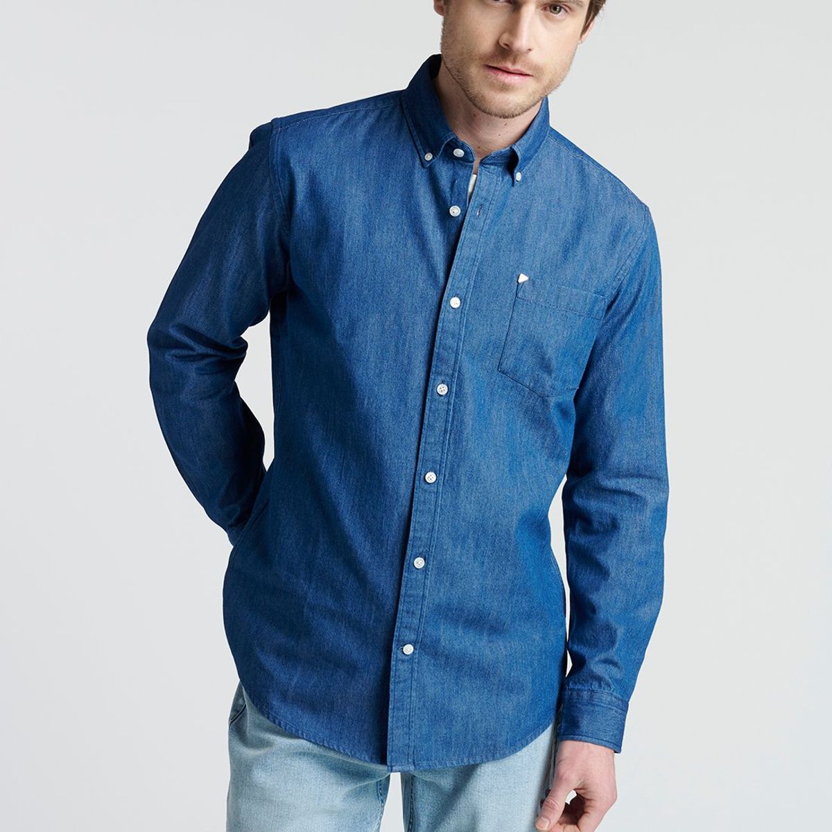 NEW MAN - Camisa Denim Azul New Man