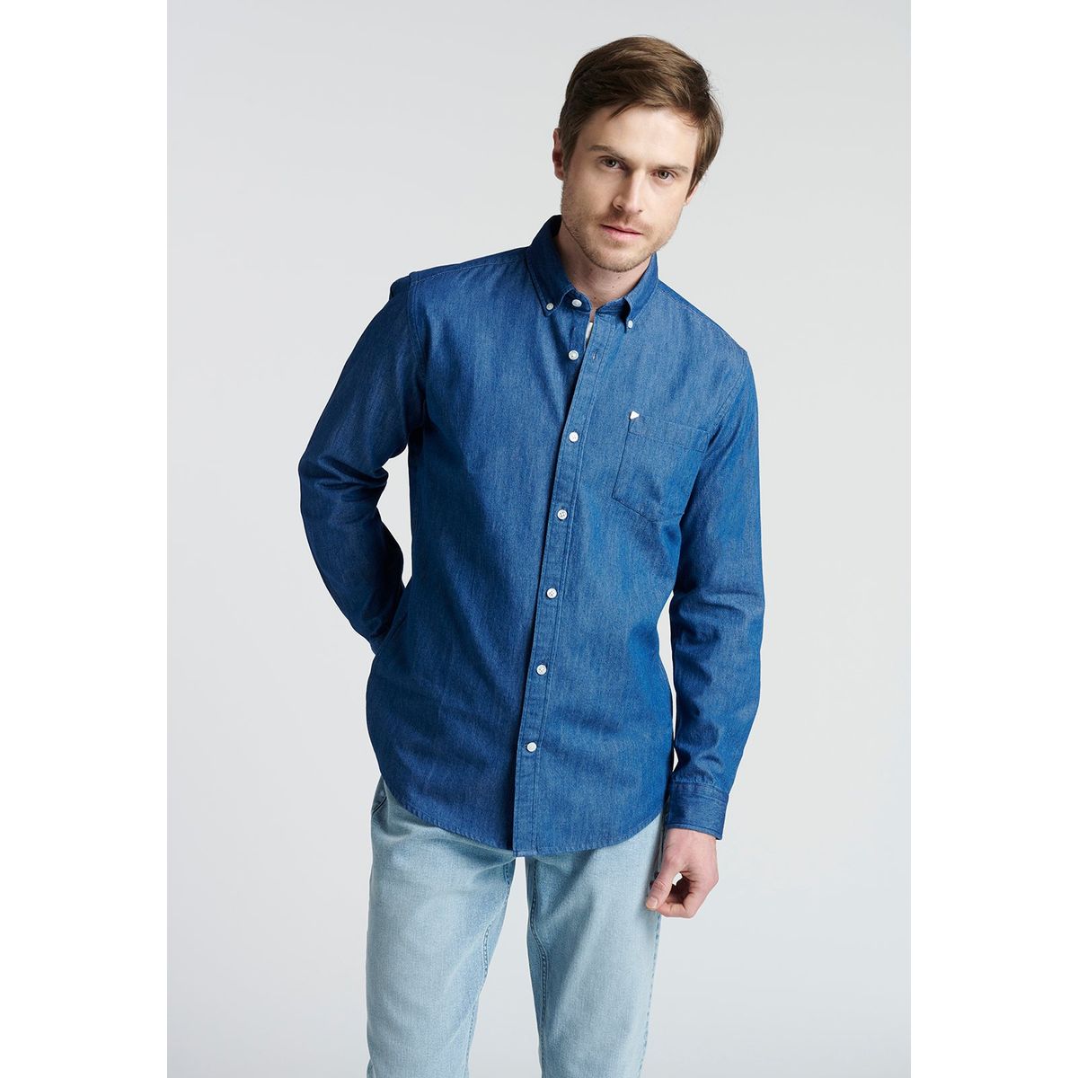 NEW MAN - Camisa Denim Azul New Man