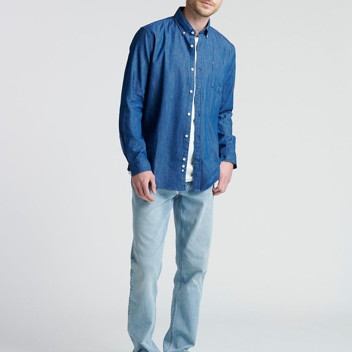 NEW MAN - Camisa Denim Azul New Man