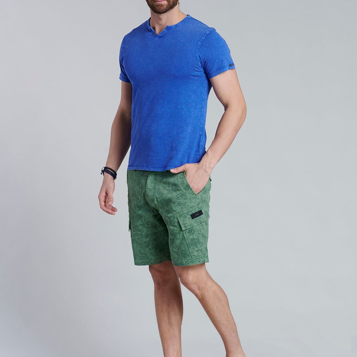 FEROUCH - Polera Henley Oregon Celeste Ferouch