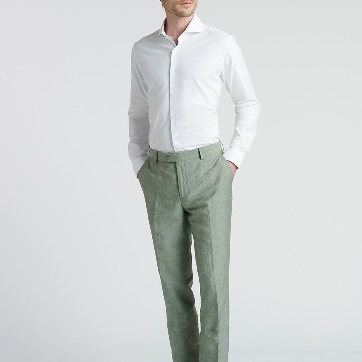 NEW MAN - Pantalon Cork Verde New Man