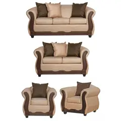 GENERICO - Juego de Living 3 2 1 1 Serrana Beige